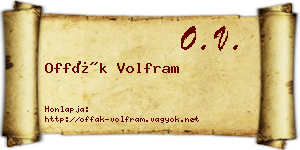 Offák Volfram névjegykártya